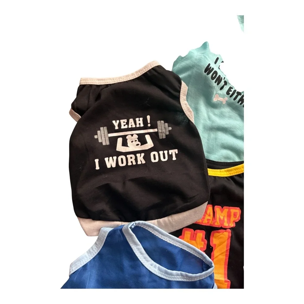 Lot of 8 Funny Graphic Dog Tank Tops Small Puppy Shirts Assorted Colors Bundle